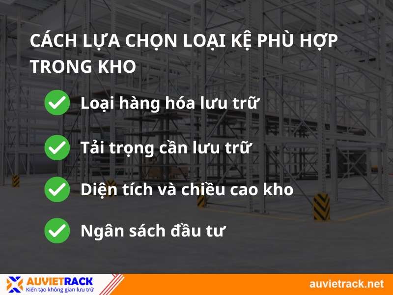 cách lựa chọn kệ kho phù hợp 